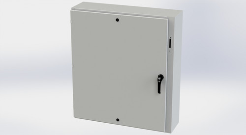 SCE-42XEL3710LPLG Saginaw Control and Engineering 42 x 37.38 x 10 Carbon Steel Disconnect Enclosure with Hinged Cover and 3-Point Latching Mechanism