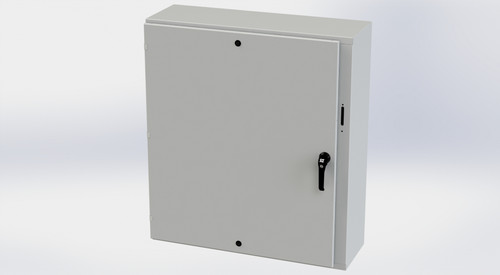 SCE-42XEL3712LPLG Saginaw Control and Engineering 42 x 37.375 x 12 Carbon Steel Disconnect Enclosure with Hinged Cover and 3-Point Latching Mechanism