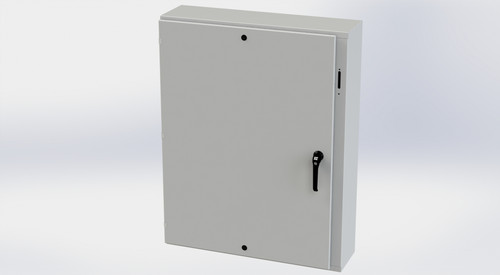 SCE-48XEL3710LPLG Saginaw Control and Engineering 48 x 37.375 x 10 Carbon Steel Disconnect Enclosure with Hinged Cover and 3-Point Latching Mechanism