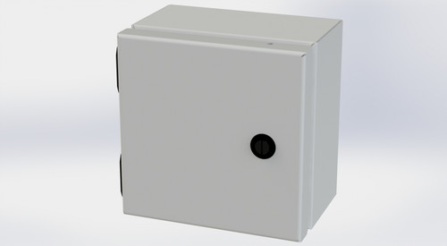SCE-606ELJLG Saginaw Control and Engineering 6 x 6 x 4 Carbon Steel Enclosure with Hinged Door and Mini Quarter Turn Latches