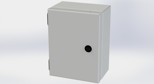 SCE-806ELJLG Saginaw Control and Engineering 8 x 6 x 4 Carbon Steel Enclosure with Hinged Door and Mini Quarter Turn Latches