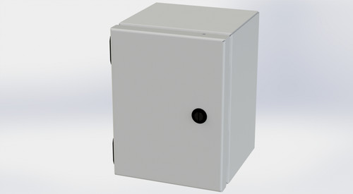 SCE-8066ELJLG Saginaw Control and Engineering 8 x 6 x 6 Carbon Steel Enclosure with Hinged Door and Mini Quarter Turn Latches
