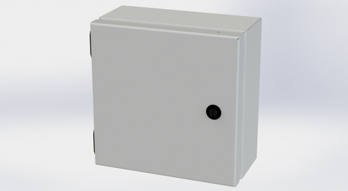 SCE-808ELJLG Saginaw Control and Engineering 8 x 8 x 4 Carbon Steel Enclosure with Hinged Door and Mini Quarter Turn Latches