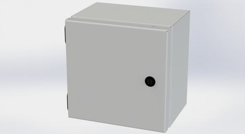 SCE-8086ELJLG Saginaw Control and Engineering 8 x 8 x 6 Carbon Steel Enclosure with Hinged Door and Mini Quarter Turn Latches