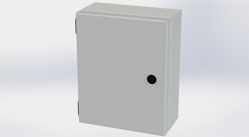 SCE-1008ELJLG Saginaw Control and Engineering 10 x 8 x 4 Carbon Steel Enclosure with Hinged Door and Mini Quarter Turn Latches