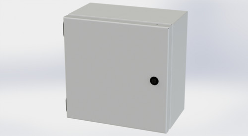 SCE-10106ELJLG Saginaw Control and Engineering 10 x 10 x 6 Carbon Steel Enclosure with Hinged Door and Mini Quarter Turn Latches