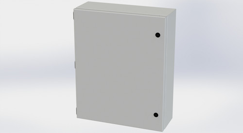 E-20166ELJLG Saginaw Control and Engineering 20 x 16 x 6 Carbon Steel Enclosure with Hinged Door and Mini Quarter Turn Latches