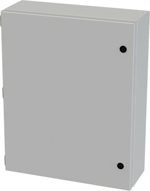 SCE-20166ELJLG Saginaw Control and Engineering 20in x 16in x 6in Carbon Steel Enclosure with Hinged Cover and Quarter Turn Latches