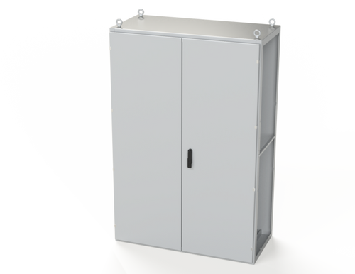 SCE-T181206LG Saginaw Control and Engineering 70.87 x 47.24 x 22 Carbon Steel Enclosure with Hinged Doors and 3-Point Latching Mechanism