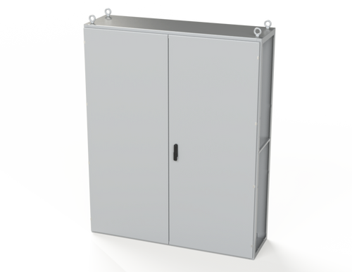SCE-T201605LG Saginaw Control and Engineering 78.74 x 62.99 x 18 Carbon Steel Enclosure with Hinged Doors and 3-Point Latching Mechanism