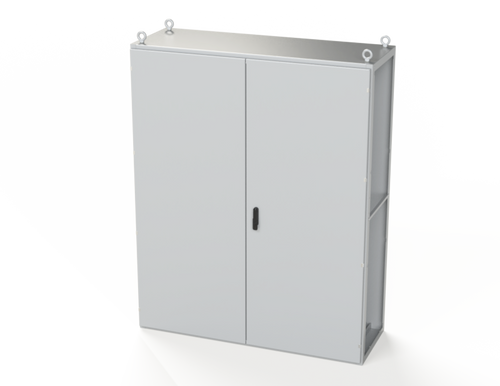 SSCE-T201606LG Saginaw Control and Engineering 78.74 x 62.99 x 22 Carbon Steel Enclosure with Hinged Doors and 3-Point Latching Mechanism