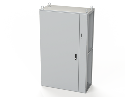 SCE-SD201206LG Saginaw Control and Engineering 78.74 x 47.24 x 22 Carbon Steel Disconnect Enclosure with Hinged Door and 3-Point Latching Mechanism