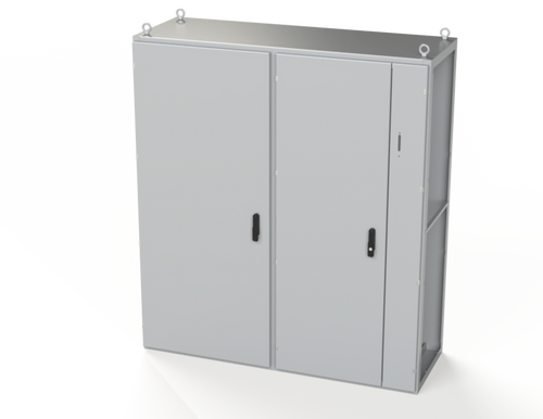 SCE-TD181606LG Saginaw Control and Engineering 70.87 x 62.99 x 22 Carbon Steel Disconnect Enclosure with Hinged Doors and 3-Point Latching Mechanism