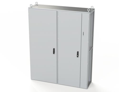 SCE-TD201605LG Saginaw Control and Engineering 78.74 x 62.99 x 18 Carbon Steel Disconnect Enclosure with Hinged Doors and 3-Point Latching Mechanism