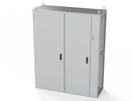 SCE-TD201606LG Saginaw Control and Engineering 78.74 x 62.99 x 22 Carbon Steel Disconnect Enclosure with Hinged Doors and 3-Point Latching Mechanism