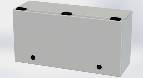 SCE-L9186ELJLG Saginaw Control and Engineering 9 x 18 x 6 Carbon Steel Enclosure with Hinged Doors and Quarter Turn Latches