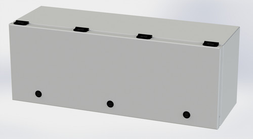 SCE-L9248ELJLG Saginaw Control and Engineering 9 x 24 x 8 Carbon Steel Enclosure with Hinged Doors and Quarter Turn Latches