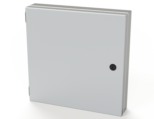 SCE-HA1212LG Saginaw Control and Engineering 12 x 12 x 1.5 Carbon Steel Enclosure with Hinged Access and Quarter Turn Latches