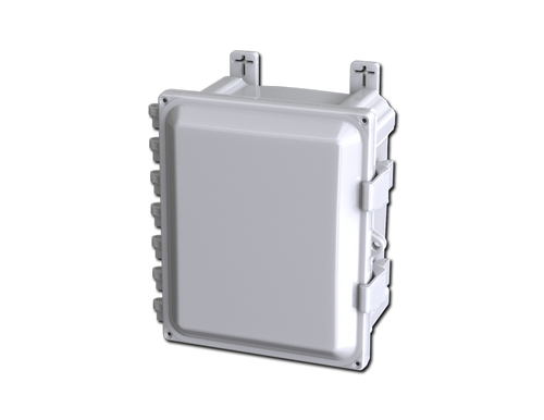 SCE-1008PC Saginaw Control and Engineering 11.41 x 10.68 x 6.36Polycarbonate Enclosure with Hinged Cover and Hasp and Staple for Padlocking