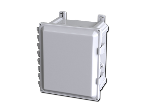 SCE-1210PC Saginaw Control and Engineering 13.4 x 12.68 x 7.86 Polycarbonate Enclosure with Hinged Cover and Hasp and Staple for Padlocking