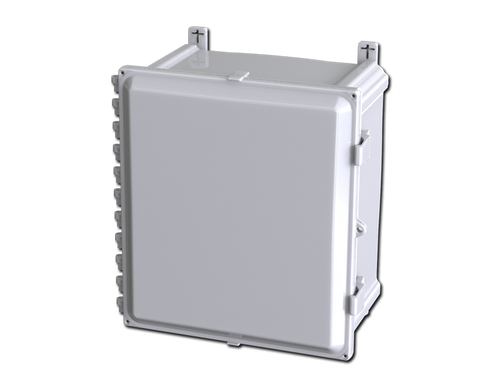 SCE-1614PC Saginaw Control and Engineering 17.65 x 16.68 x 9.98 Polycarbonate Enclosure with Hinged Cover and Hasp and Staple for Padlocking
