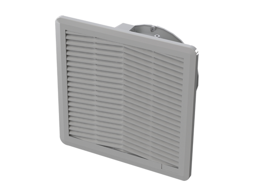 SCE-N12FA66-24VLG | Saginaw Control & Engineering 9.8 x 9.8 x 4.9 Filter Fan. (24VDC) Type 12 RAL 7035