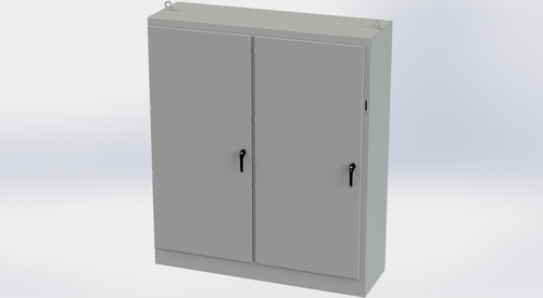 SCE-90XM7824G Saginaw Control and Engineering 90 x 77.75 x 24 Carbon Steel Disconnect Enclosure with a 3-Point Latching Mechanism