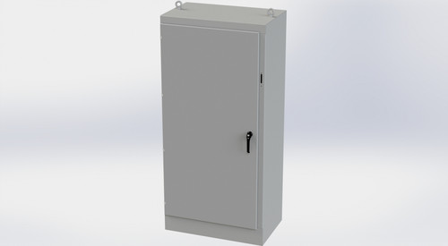 SCE-84XM4024G Saginaw Control and Engineering 84 x 39.5 x 24 Carbon Steel Disconnect Enclosure with a 3-Point Latching Mechanism