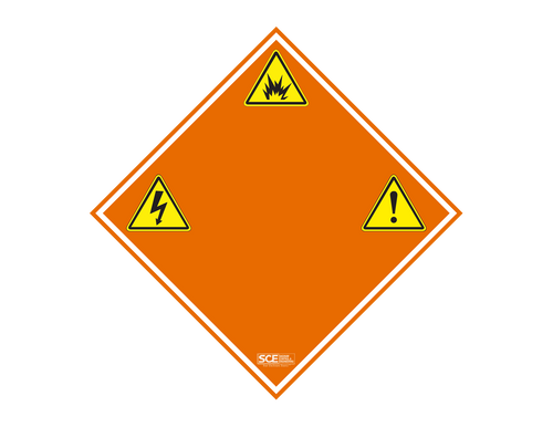 SCE-OCL12 | Saginaw Control & Engineering 12 x 12 x 0.08 Caution Label with Warning Symbols (Qty 5)