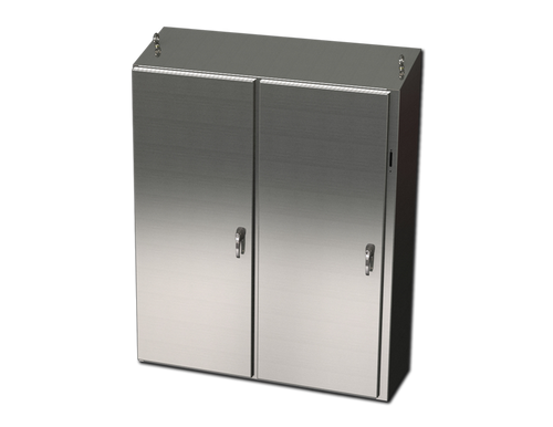 SCE-60XEL4912SS6ST | Saginaw Control & Engineering 60 x 49 x 12 S.S. 2DR XEL Sloping Top Enclosure