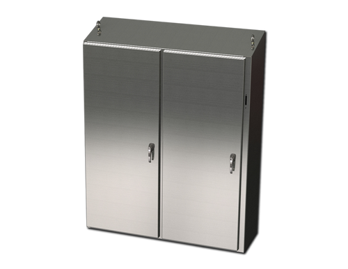 SCE-72XEL6112SS6ST | Saginaw Control & Engineering 72 x 61 x 12 S.S. 2DR XEL Sloping Top Enclosure