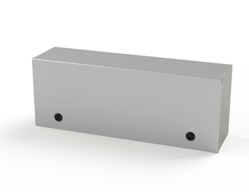SCE-L9N246LP Saginaw Control and Engineering 9 x 24 x 6 Carbon Steel Enclosure with a Removable Cover and Black Quarter Turn Latches