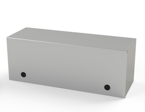 SCE-L9N248LP Saginaw Control and Engineering 9 x 24 x 8 Carbon Steel Enclosure with a Removable Cover and Black Quarter Turn Latches