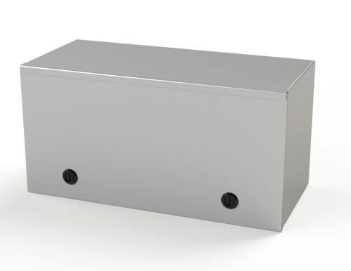 SCE-L9N188LP Saginaw Control and Engineering 9 x 18 x 8 Carbon Steel Enclosure with a Removable Cover and Black Quarter Turn Latches