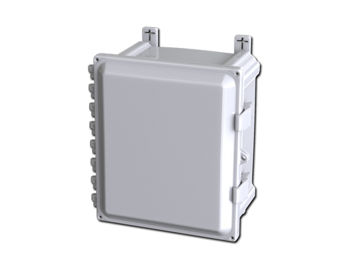 SCE-1010PC Saginaw Control and Engineering 11.41 x 11.41 x 6.47 Polycarbonate Enclosure with Hinged Cover and Hasp and Staple for Padlocking