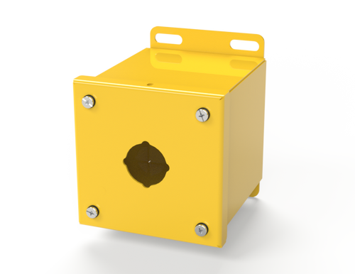 SCE-1PBX-RAL1018 Saginaw Control and Engineering 4 x 4 x 4.75 Carbon Steel 1-Hole Pushbutton Enclosure with Screw Cover