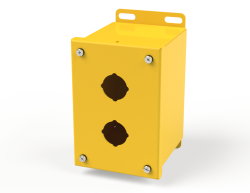 SCE-2PBX-RAL1018 Saginaw Control and Engineering 6 x 4 x 4.75 Carbon Steel 2-Hole Pushbutton Enclosure with Screw Cover