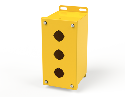 SCE-3PBX-RAL1018 Saginaw Control and Engineering 8 x 4 x 4.75 Carbon Steel 3-Hole Pushbutton Enclosure with Screw Cover