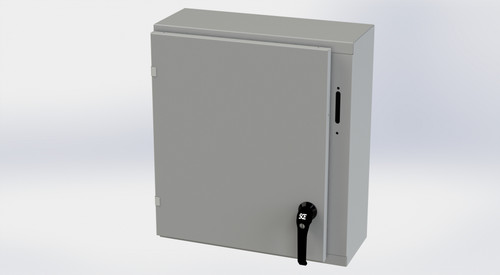 SCE-24XEL2110LP Saginaw Control and Engineering 24 x 21.375 x 10 Carbon Steel Flange Mounted Disconnect Enclosure with 2 Point Latching Mechanism