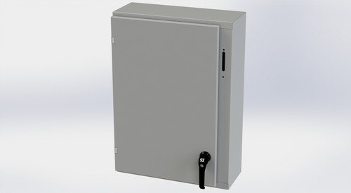 SCE-30XEL2110LP Saginaw Control and Engineering 30 x 21.375 x 10 Carbon Steel Flange Mounted Disconnect Enclosure with 2 Point Latching Mechanism