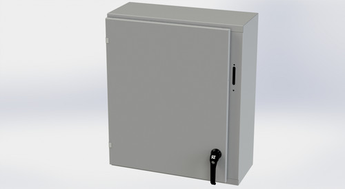 SCE-30XEL2512LP Saginaw Control and Engineering 30 x 25.375 x 12 Carbon Steel Flange Mounted Disconnect Enclosure with 2 Point Latching Mechanism