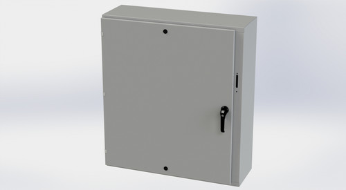 SCE-42XEL3708LP Saginaw Control and Engineering 42 x 37.375 x 8 Carbon Steel Flange Mounted Disconnect Enclosure with 3 Point Latching Mechanism