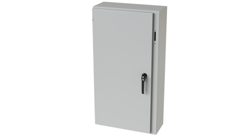 SCE-48XEL2510LP Saginaw Control and Engineering 48 x 25.375 x 10 Carbon Steel Flange Mounted Disconnect Enclosure with 3 Point Latching Mechanism