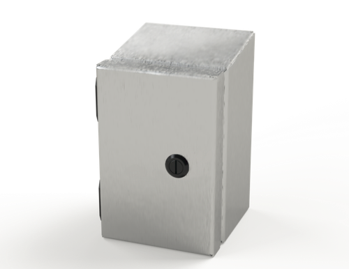 SCE-604ELJSSST Saginaw Control and Engineering 6 x 4 x 4 Stainless Steel Sloping Top Enclosure with Quarter Turn Latches