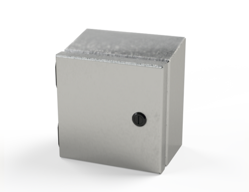 SCE-606ELJSSST Saginaw Control and Engineering 6 x 6 x 4 Stainless Steel Sloping Top Enclosure with Quarter Turn Latches
