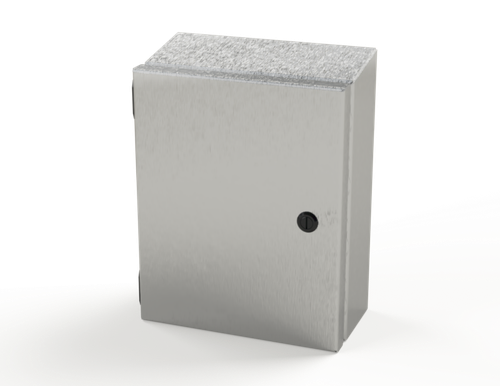 SCE-1008ELJSSST Saginaw Control and Engineering 10 x 8 x 4 Stainless Steel Sloping Top Enclosure with Quarter Turn Latches