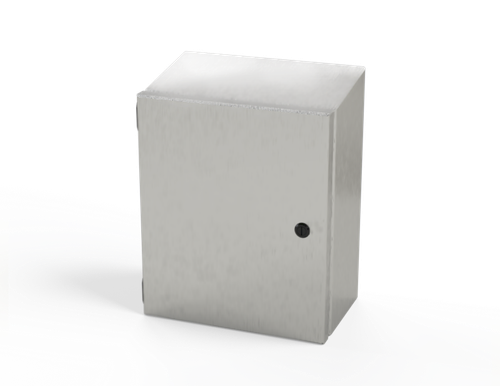 SCE-1210ELJSSST Saginaw Control and Engineering 12 x 10 x 6 Stainless Steel Sloping Top Enclosure with Quarter Turn Latches
