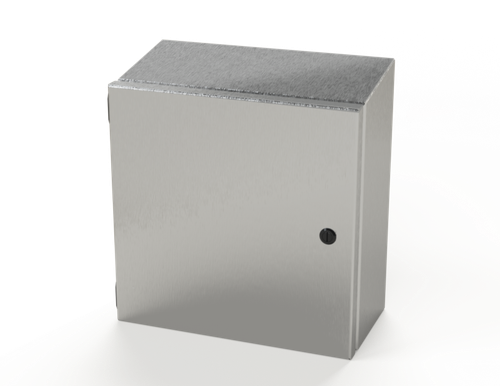 SCE-1212ELJSSST Saginaw Control and Engineering 12 x 12 x 6 Stainless Steel Sloping Top Enclosure with Quarter Turn Latches