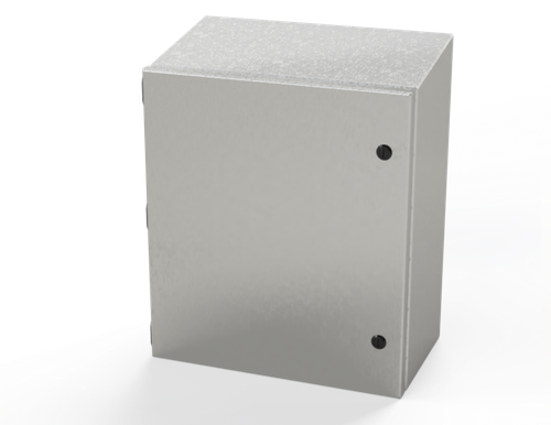 SCE-16148ELJSSST Saginaw Control and Engineering 16 x 14 x 8 Stainless Steel Sloping Top Enclosure with Quarter Turn Latches