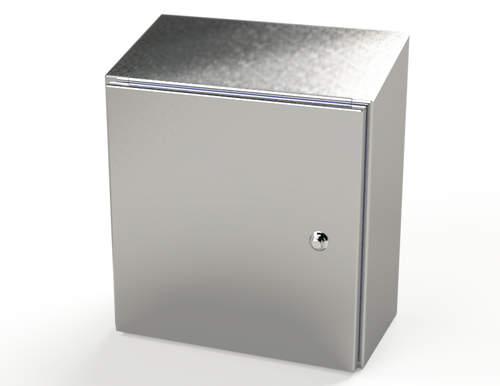 SCE-16K1608SSST Saginaw Control and Engineering 16 x 16 x 8 S.S. Sanitary Sloping Top Enclosure